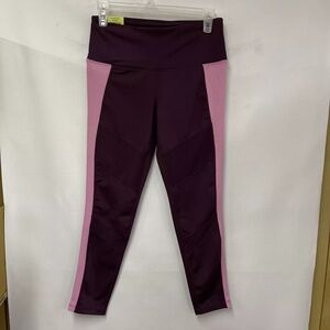 Womens Tangerine Ladies Active Rib Legging Port Rose Size Medium New